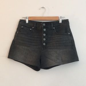 GAP black denim high rise button fly shorts 6 / 28 high waisted